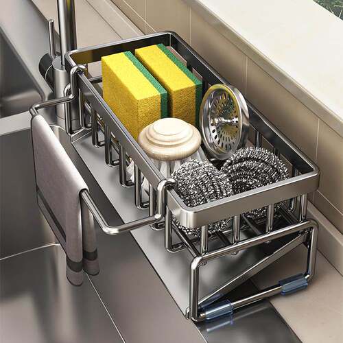 Kitchen Sink Organizer Drying Rack, No-Drill Installation, H
