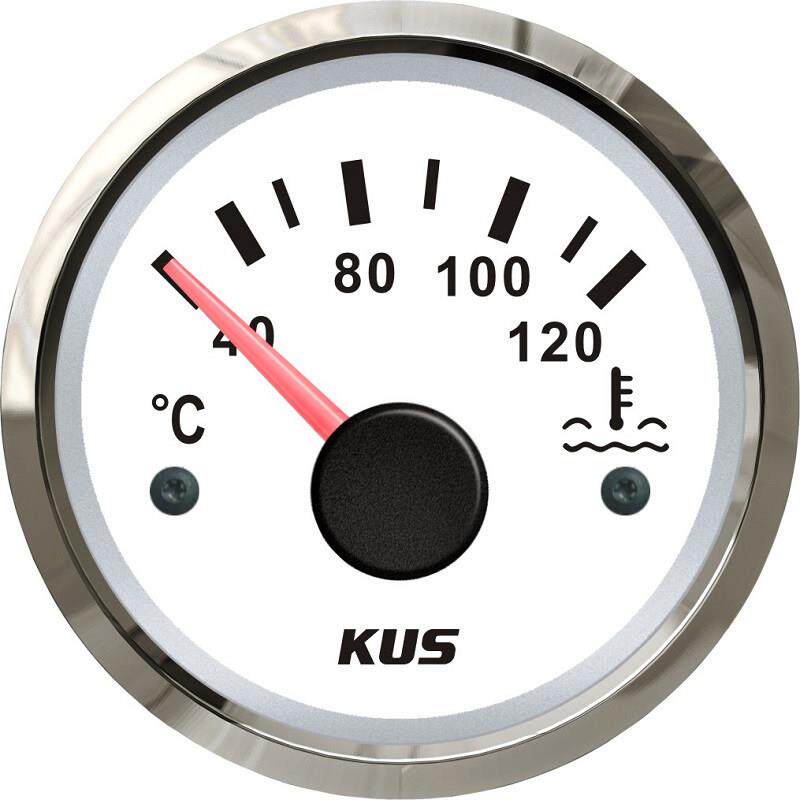 KUS正品仪表 52mm水温表温度表 12/24V 船用车用 配水温传感器
