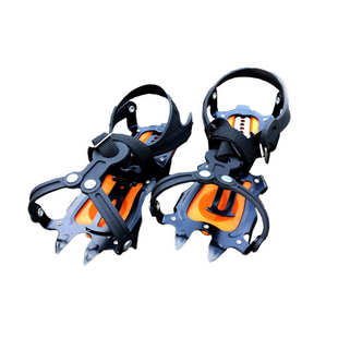 户外冰爪便携式攀冰防滑用品高锰钢攀岩登山10齿防滑鞋套链条钉鞋