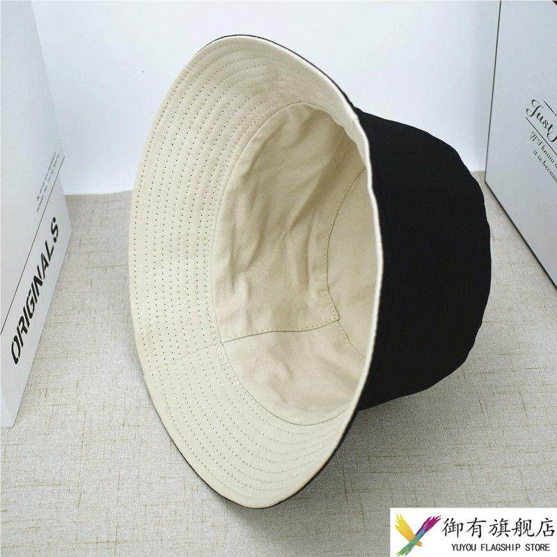 双面戴渔夫帽男女夏季韩版学生百搭时尚潮流遮阳防晒圆脸情侣帽子