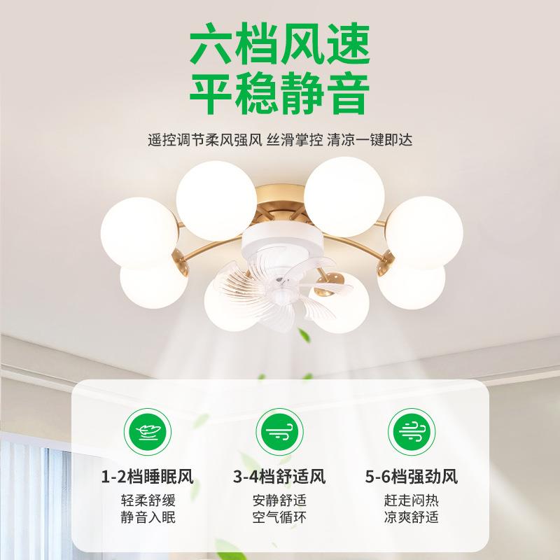 北欧新款大气摇头吸顶风扇灯客厅卧室餐厅一体大灯带风扇吊灯L271