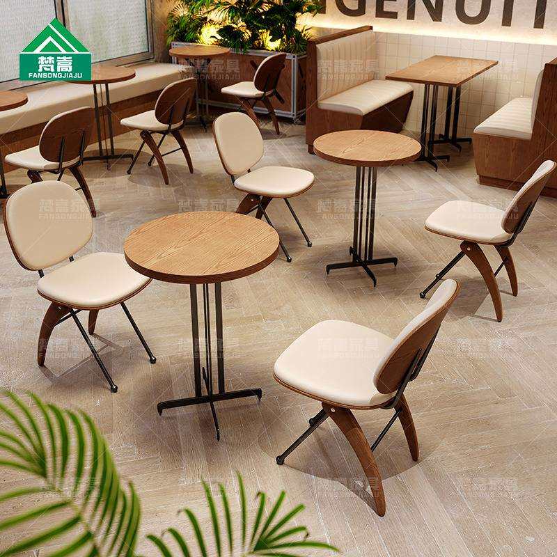韩式简餐桌椅组合轻食店卡座沙发咖啡厅桌椅现代简约西餐厅餐桌椅