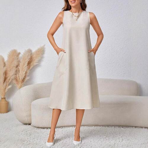 Women's pullover pocket sleeveless dress