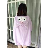 午休毯披肩毯子卡通空调斗篷毛加厚披风毯心懒人办公室连帽少女