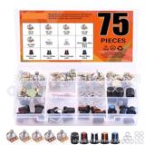 B50K B20K B100K欧姆滚花轴单线性旋转电位器 B10K 75个电位器B5K