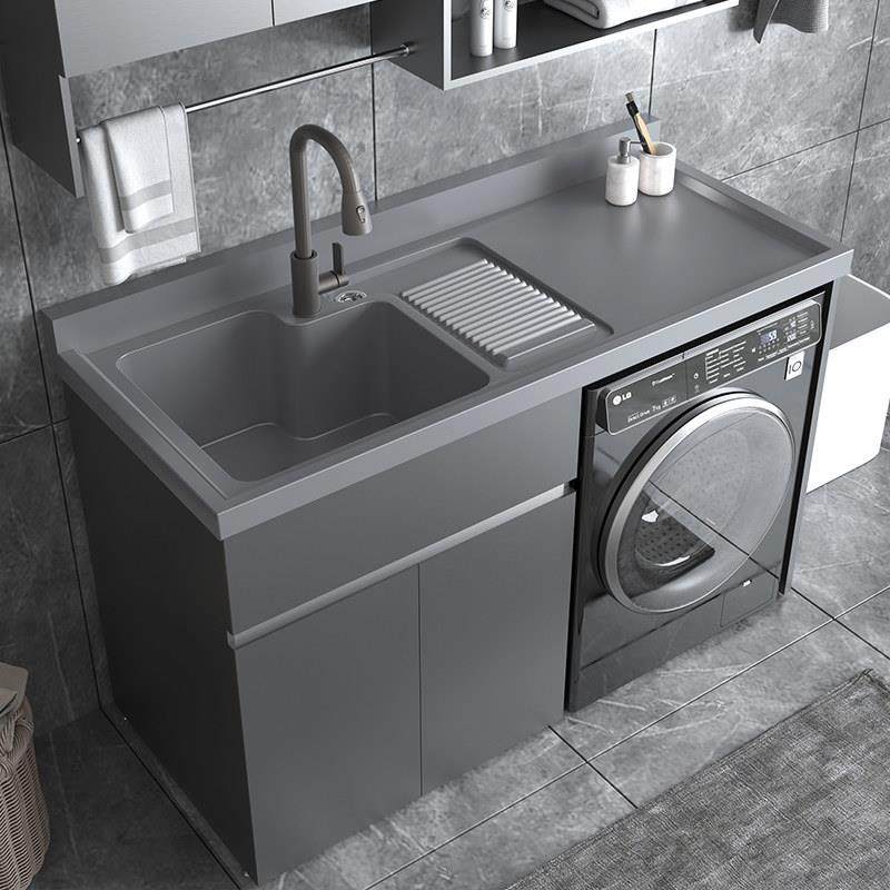 不锈钢洗衣柜阳台洗衣机一体柜组合盆池滚筒洗衣机柜伴侣槽蜂窝铝,家装主材,浴室柜组合,淘宝优惠券,粉丝福利购,淘宝优惠卷