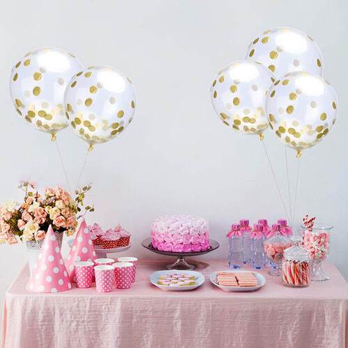 5Pcs/lot 12" Confetti Balloons Clear Ballons Party Wedd