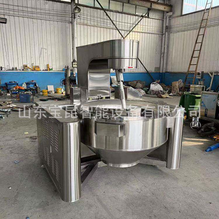 琥珀核桃裹糖搅拌炒锅蚂蚱酱行星搅拌炒锅大型预制菜加工炒菜机