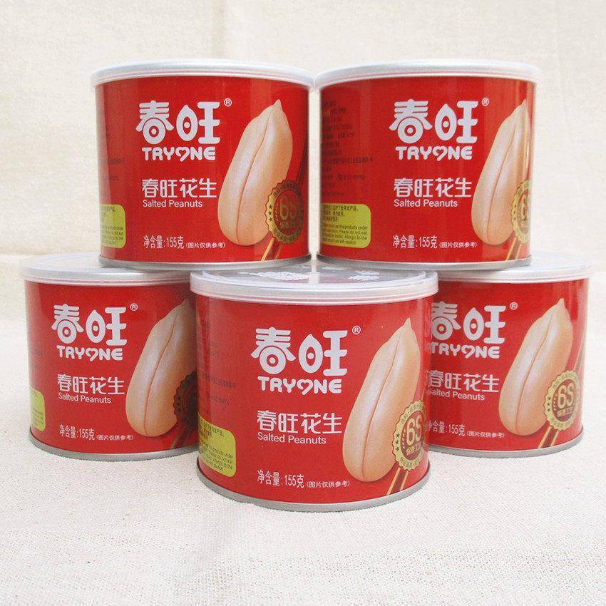 春旺咸味麻辣花生仁盐焗口味淮盐去皮花生米山东沂蒙特产罐装150g