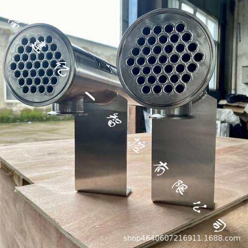 卧双管式板换热器 凝器 换热设备 不锈钢热器304 不换锈钢冷冷凝