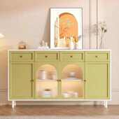 奶油风岩板餐边柜法式 厨房客厅收纳柜茶水柜玄关柜卧室置物柜