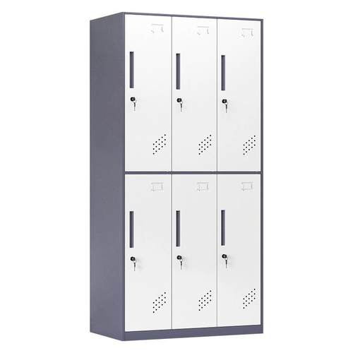 加厚拆装更衣柜员工宿舍窄边多门储物柜健身房浴室套色带锁换衣柜