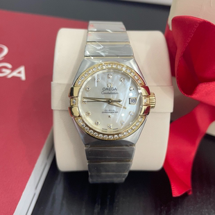 全套公价8.23万欧米茄星座机械女士手表9.8新123.20.27.20.55.003