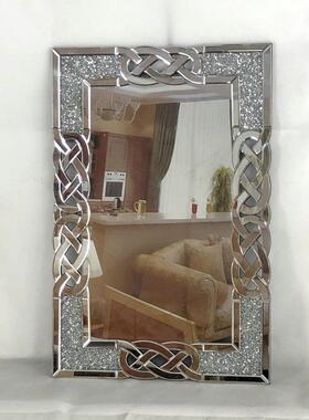 202新款玫热卖现代轻简约瑰金色镜面BAN玻璃4水钻玄关桌边桌奢立