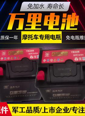 万里三轮摩托 托专用启动电瓶12Vyb32a86a隆鑫宗申200原厂汽油蓄