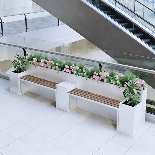 北欧风格室外花箱 商业街景观休闲凳 可客制化花池座椅 福建产景