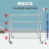 双层移动小推车电商带轮物流分拣车仓库拣货车物料工具车间周转车