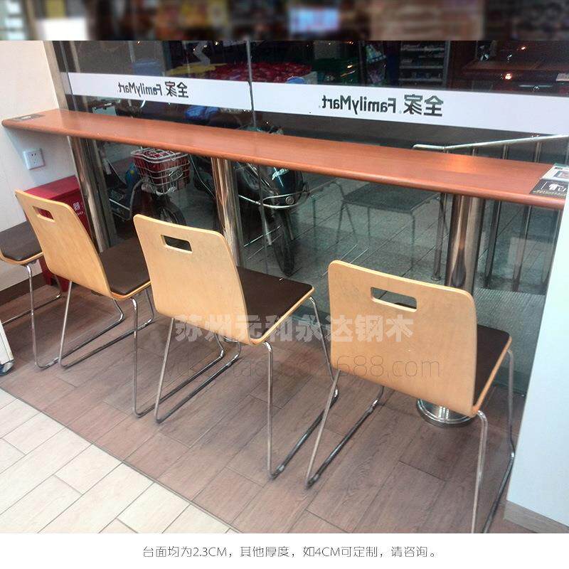 简约靠墙吧台桌固定支架快餐店咖啡奶茶店不锈钢桌子隔断高脚架