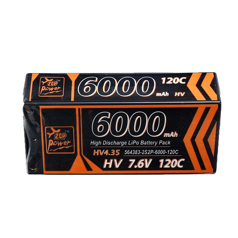 ZOP 7.6V11.4V15.2高压6000mAh120C2s3S4遥控车硬壳锂电