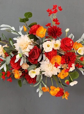 引地盆花情人节花仿真装饰排背景结婚订婚路挂花520花布置婚礼