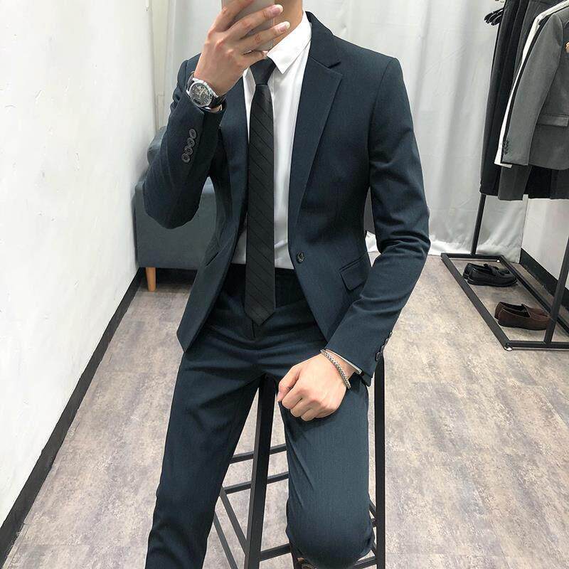 高端秋季2026新款英伦西服套装男休闲韩版修身潮流婚礼西装男外套