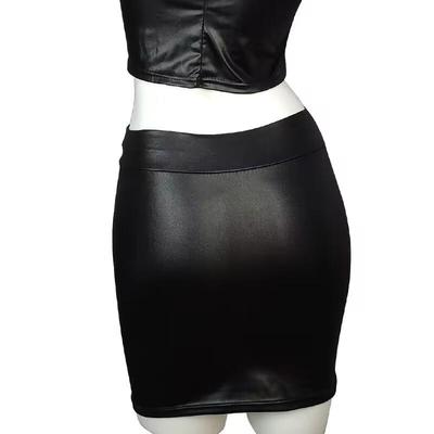 Skirt Sexy Mini Fit Slim Hip Waist High Matte Skirt Leather