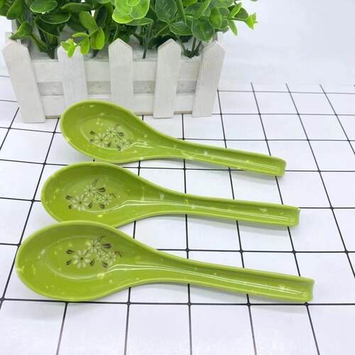Long-handled soup spoon for home use, imitation porcelain, s