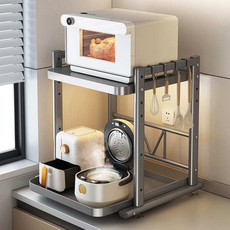 厨房置物架落地多层夹缝家用多功能置物架子收纳烤箱微波炉锅