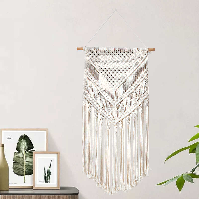 网红民宿酒店公寓房间墙壁装饰品棉绳编织波西米亚风格家居壁挂饰