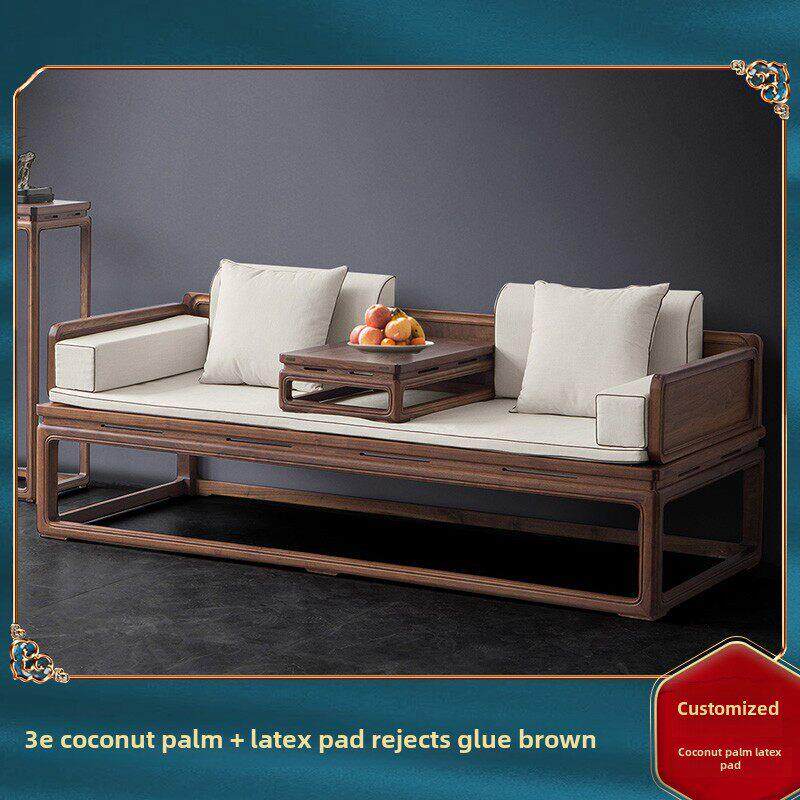 定制罗汉床垫五件套全新中国风沙发垫椰子棕榈乳胶实木红木棉麻沙