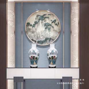 景德镇陶瓷器富贵竹书房落地大花瓶摆件复古客厅电视柜插花工艺品