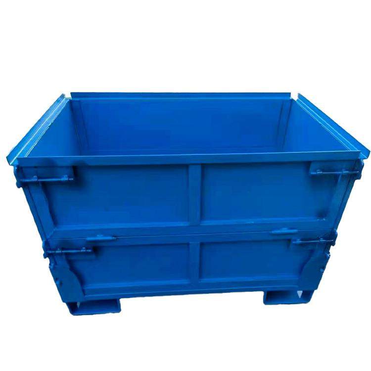 欧式折叠金属料箱零部件存储周转箱可堆叠折叠式循环包装箱