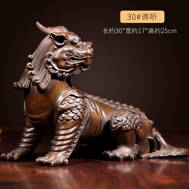 正品佛香天逸 谛听铜摆件地王坐藏骑办公室书品桌家居工艺手摆件