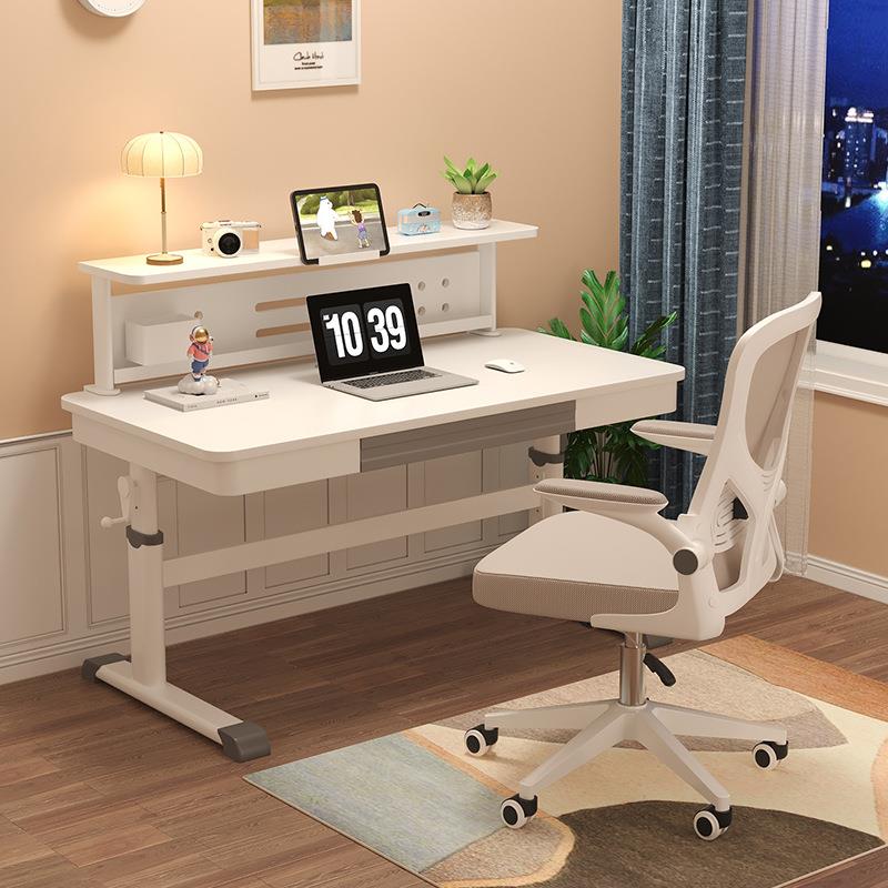 可升降桌子书桌家用学生台式电脑桌卧室简易写字学习桌升降办公桌