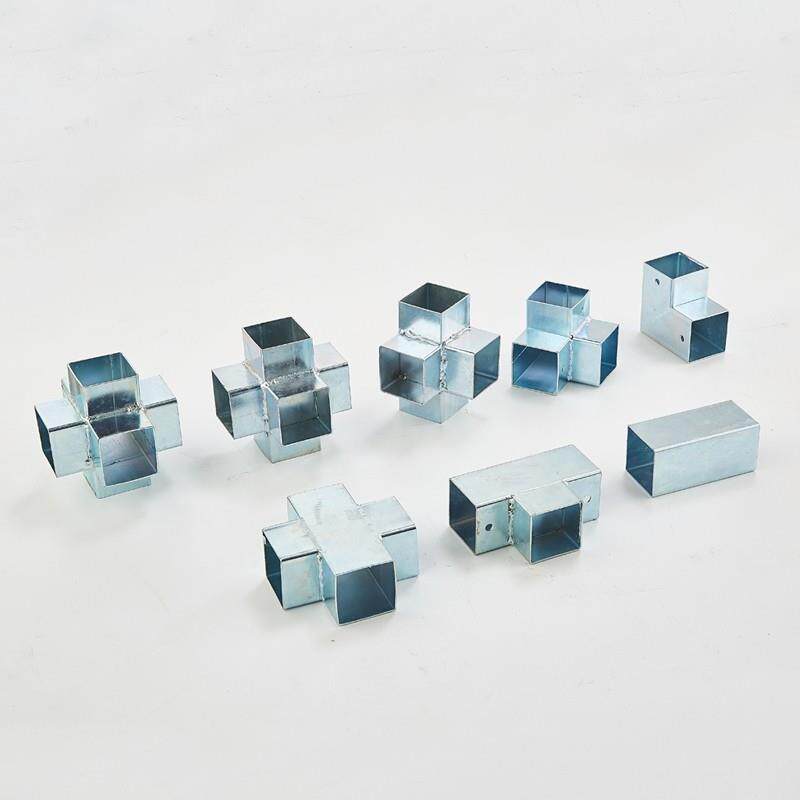 需定制15方管直通转角两通三通四通免焊护栏连接固定件镀锌管90度