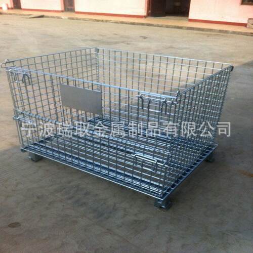 移动仓储笼式推车带轮折叠式仓储笼铁框物流快递周转金属蝴蝶笼