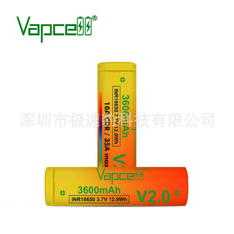 VAPCELL IMR18650 3600mah 35A放电高容量动力 尖头保护板电池