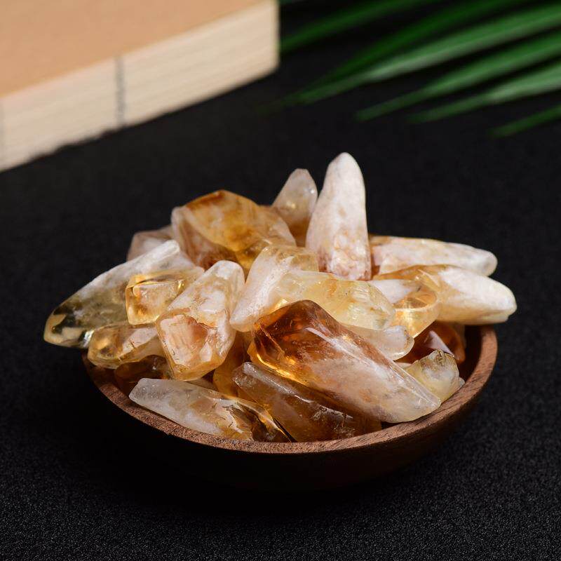 天然巴西黄水晶牙水晶骨干迷你权杖灯饰鱼缸造景供佛消磁