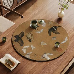 圆形茶垫禅意茶席茶台茶桌垫布国风茶旗桌旗古风硅藻泥吸水垫子