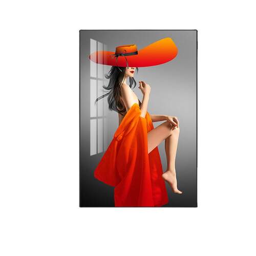 美女人物装饰画玄关楼梯过道走廊壁画进门主卧室挂画水晶ins风