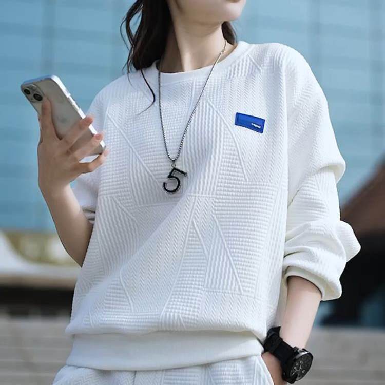 日系2025秋季新款女士宽松休闲运动服套装高级时尚减龄卫衣两件套