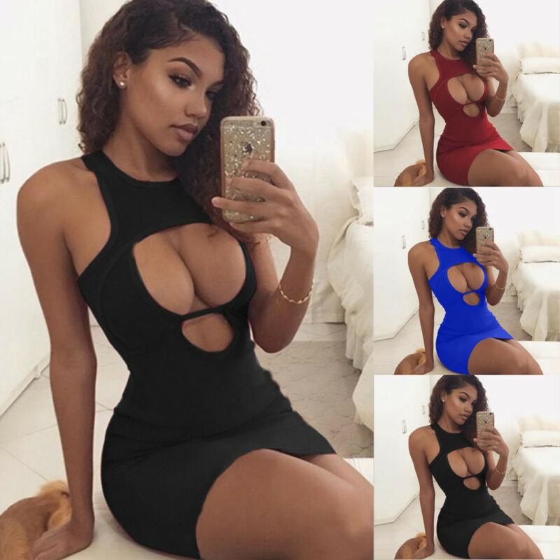 Fashion Sleeveless Tight Solid Color Dress时尚无袖紧身连衣裙