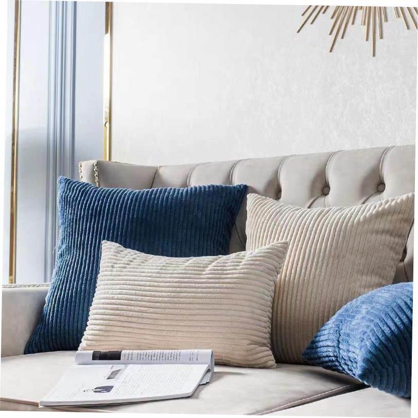 Corduroy Throw Bedroom Cushion Sofa pillowcase纯色毛绒抱枕套图片