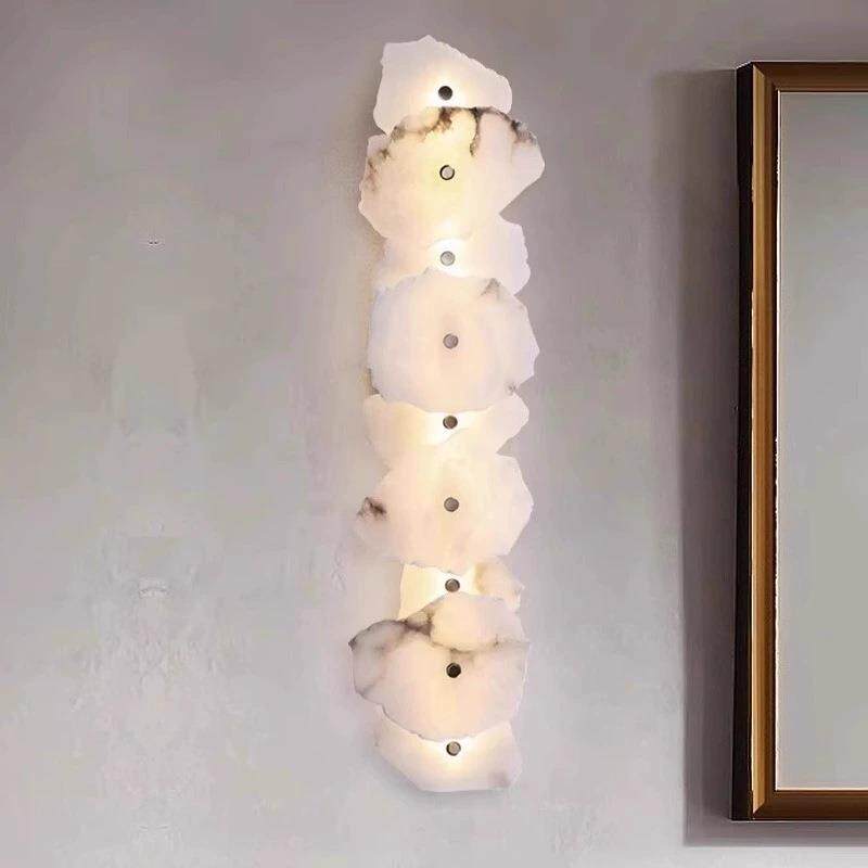 轻奢设计师云石壁灯样板间主卧室床头灯客厅高级感背景墙创意现代