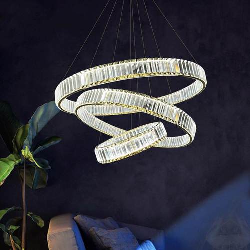 后代轻奢客厅水晶吊灯简现卧室约餐厅灯创意个性环DDT-7801酒店LE