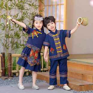 高档三月三民族童汉服装中儿国风男童古风国学服夏季女童广西演出