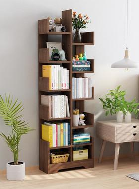 #简易儿童小书架落架地置物一体靠墙地实木不占空间学生家用88810