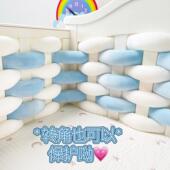儿童木围栏软包婴儿床护栏包边宝宝床拼接床防撞条床围可机洗A类