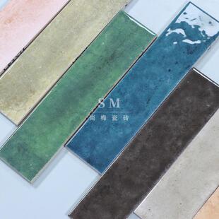 中古风古厨房卫生间宿墙砖长砖网红瓷砖民60X250餐条厅浴室手工渐