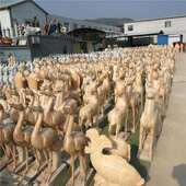 晚霞红石雕母子小鹿公园户外草坪大理石园林动物雕塑石头石雕鹿